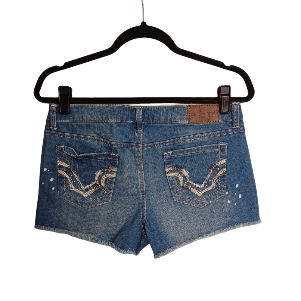 NEW STANDARDS & PRACTICES Distressed Raw Hem Denim Jean Shorts 28